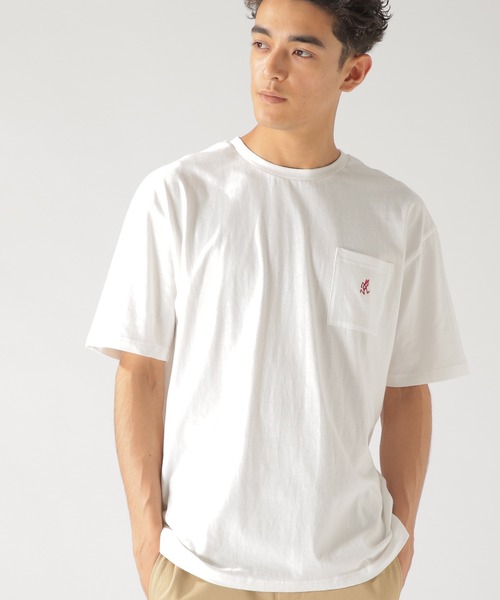Gramicci(グラミチ)の「【GRAMICCI(グラミチ)】別注ワンポイントポケットS/S TEE(Tシャツ/カットソー・メンズ・ホワイト/ブラック/ベージュ・MEDIUM/LARGE)」の4枚目の写真