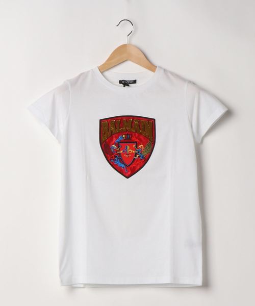 Narcissus(ナルシス)の「【BALMAIN KIDS】エンブレムTシャツ(Tシャツ/カットソー)」|ホワイト