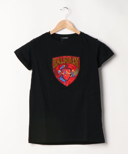 Narcissus(ナルシス)の「【BALMAIN KIDS】エンブレムTシャツ(Tシャツ/カットソー)」|ブラック