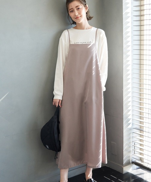 ROPE' PICNIC（ロペピクニック）の「【WEB限定カラー:ピンク】微起毛エプロンキャミワンピース（ワンピース・レディース・チャコールグレー/カーキ/グレー系その他/ピンク系その他2/ワイン・40/38）」の22枚目の写真