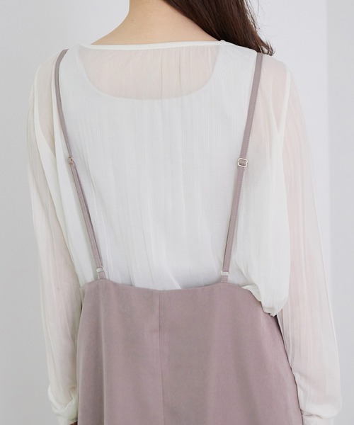 ROPE' PICNIC（ロペピクニック）の「【WEB限定カラー:ピンク】微起毛エプロンキャミワンピース（ワンピース・レディース・チャコールグレー/カーキ/グレー系その他/ピンク系その他2/ワイン・40/38）」の15枚目の写真