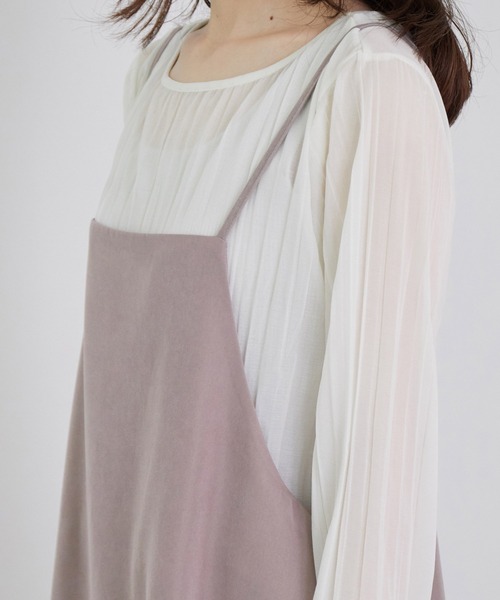 ROPE' PICNIC（ロペピクニック）の「【WEB限定カラー:ピンク】微起毛エプロンキャミワンピース（ワンピース・レディース・チャコールグレー/カーキ/グレー系その他/ピンク系その他2/ワイン・40/38）」の16枚目の写真