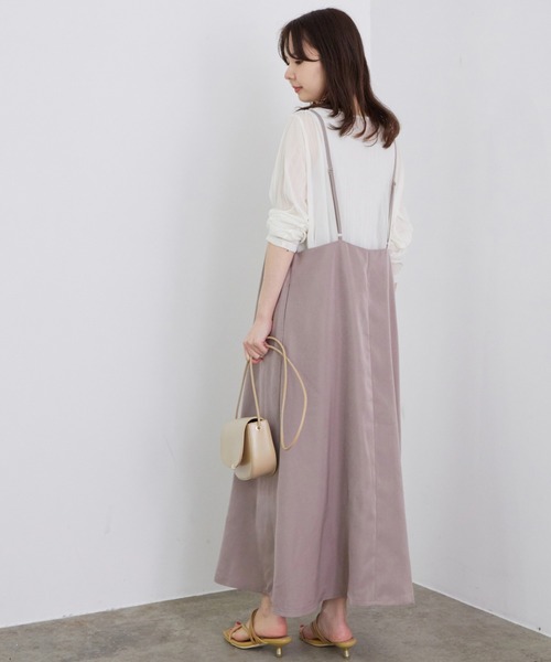 ROPE' PICNIC（ロペピクニック）の「【WEB限定カラー:ピンク】微起毛エプロンキャミワンピース（ワンピース・レディース・チャコールグレー/カーキ/グレー系その他/ピンク系その他2/ワイン・40/38）」の21枚目の写真