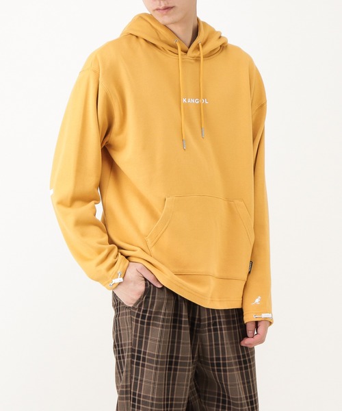 KANGOL（カンゴール）の「KANGOL カンゴール ビッグロゴプルパーカー（パーカー・メンズ・ブラック/イエロー/ホワイト・M/L/XL）」の4枚目の写真