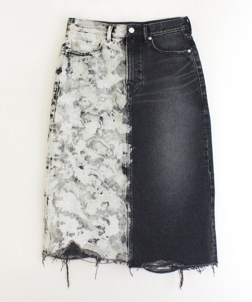 RNA（アールエヌエー）の「G1007 2FACEルーズストレートスカート（デニムスカート・レディース・インディゴブルー/ブラック・SMALL/MEDIUM）」の2枚目の写真