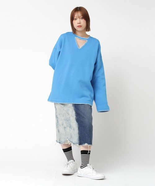 RNA（アールエヌエー）の「G1007 2FACEルーズストレートスカート（デニムスカート・レディース・インディゴブルー/ブラック・SMALL/MEDIUM）」の22枚目の写真