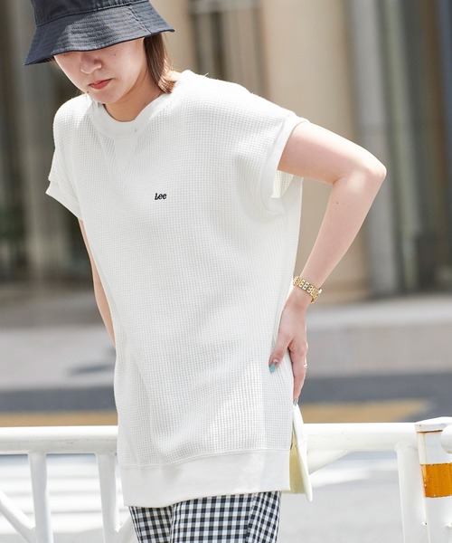 Lee（リー）の「Lee/リー THERMAL SLEEVELESS TEE ロゴ刺繍サーマルスリーブレスTシャツ（レディース）（Tシャツ/カットソー・レディース・グリーン系その他/ホワイト/ブラック/ブラウン・FREE）」の13枚目の写真