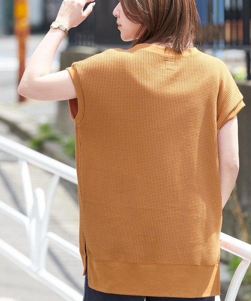 Lee（リー）の「Lee/リー THERMAL SLEEVELESS TEE ロゴ刺繍サーマルスリーブレスTシャツ（レディース）（Tシャツ/カットソー・レディース・グリーン系その他/ホワイト/ブラック/ブラウン・FREE）」の22枚目の写真
