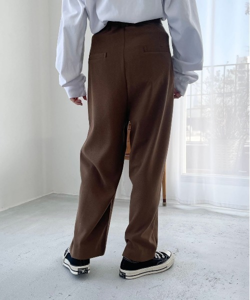 flaner（フラネ）の「ハイウエストストレートパンツ【セットアップ可】（その他パンツ・レディース・ブラウン・SMALL/MEDIUM）」の7枚目の写真