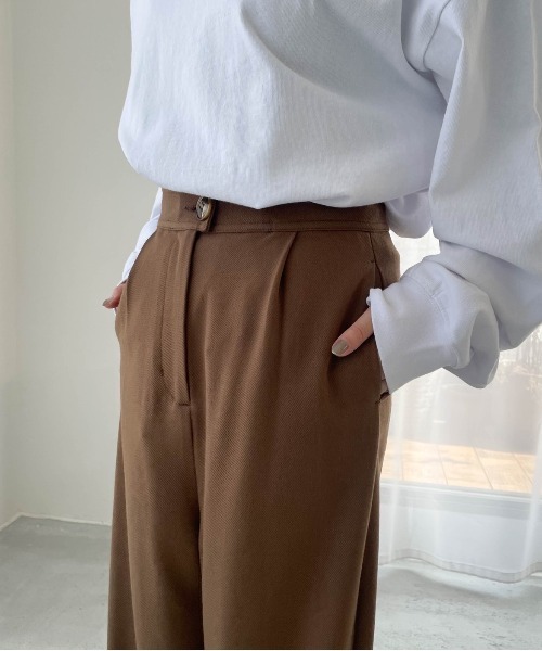 flaner（フラネ）の「ハイウエストストレートパンツ【セットアップ可】（その他パンツ・レディース・ブラウン・SMALL/MEDIUM）」の10枚目の写真