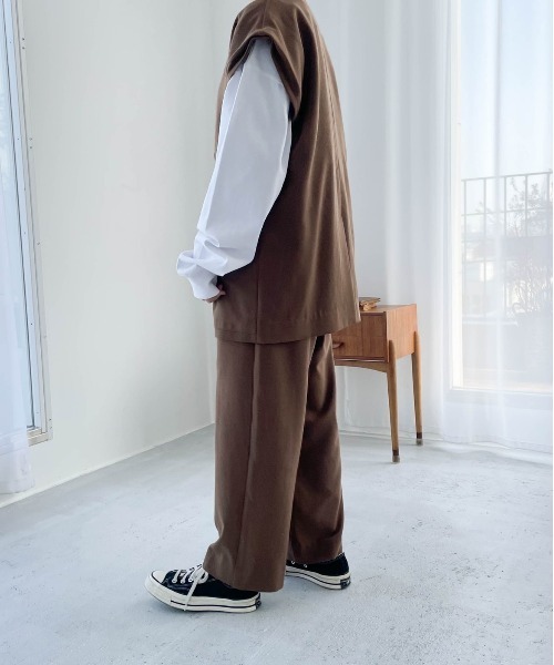 flaner（フラネ）の「ハイウエストストレートパンツ【セットアップ可】（その他パンツ・レディース・ブラウン・SMALL/MEDIUM）」の20枚目の写真