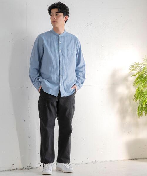 coen(コーエン)の「ダブルガーゼバンドカラーシャツ(シャツ/ブラウス・メンズ・ホワイト/ライトブルー・LARGE/MEDIUM/SMALL/X-LARGE)」の19枚目の写真