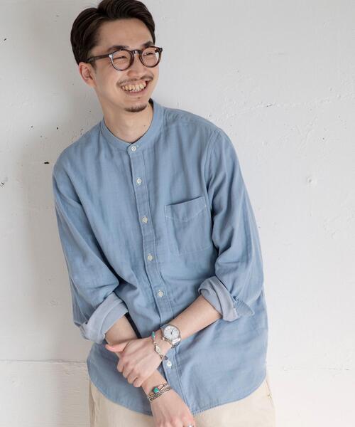 coen(コーエン)の「ダブルガーゼバンドカラーシャツ(シャツ/ブラウス・メンズ・ホワイト/ライトブルー・LARGE/MEDIUM/SMALL/X-LARGE)」の20枚目の写真