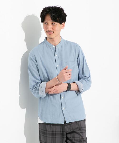coen(コーエン)の「ダブルガーゼバンドカラーシャツ(シャツ/ブラウス・メンズ・ホワイト/ライトブルー・LARGE/MEDIUM/SMALL/X-LARGE)」の22枚目の写真