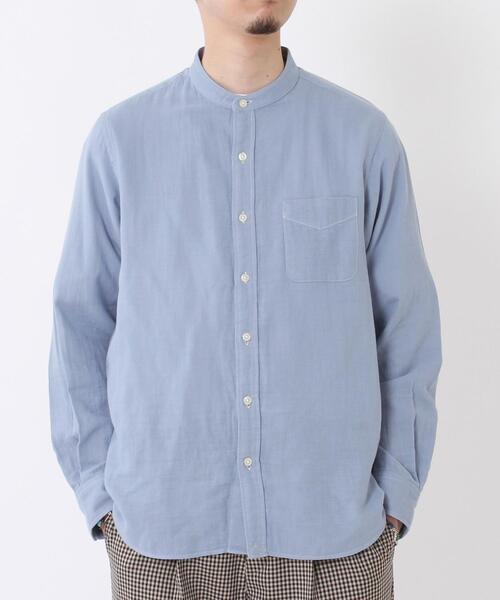 coen(コーエン)の「ダブルガーゼバンドカラーシャツ(シャツ/ブラウス・メンズ・ホワイト/ライトブルー・LARGE/MEDIUM/SMALL/X-LARGE)」の16枚目の写真