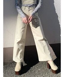 EMODA | ベルトフリンジハイウエストワイドジーンズ(デニムパンツ)