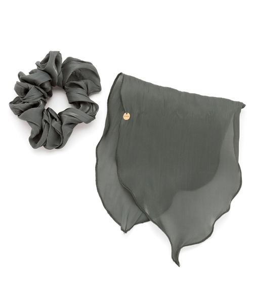 ANEMONE(アネモネ)の「シックカラーのサテン調リボンシュシュ(シュシュ・レディース・モカ/グレー/カーキ/ワイン・FREE)」の10枚目の写真