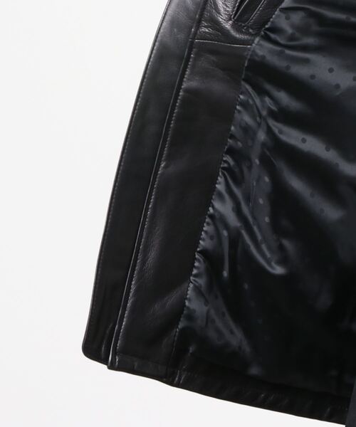 VANQUISH（ヴァンキッシュ）の「TIGHT FIT Lamb Leather TRACKER RIDERS JACKET ＊（ライダースジャケット・メンズ・ブラック・S/M/L）」の8枚目の写真