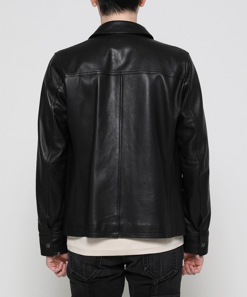 VANQUISH（ヴァンキッシュ）の「TIGHT FIT Lamb Leather TRACKER RIDERS JACKET ＊（ライダースジャケット・メンズ・ブラック・S/M/L）」の7枚目の写真