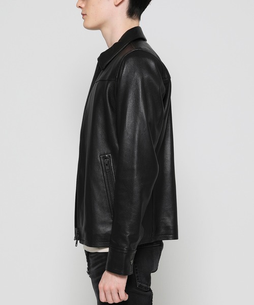 VANQUISH（ヴァンキッシュ）の「TIGHT FIT Lamb Leather TRACKER RIDERS JACKET ＊（ライダースジャケット・メンズ・ブラック・S/M/L）」の10枚目の写真