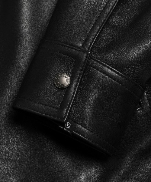 VANQUISH（ヴァンキッシュ）の「TIGHT FIT Lamb Leather TRACKER RIDERS JACKET ＊（ライダースジャケット・メンズ・ブラック・S/M/L）」の5枚目の写真