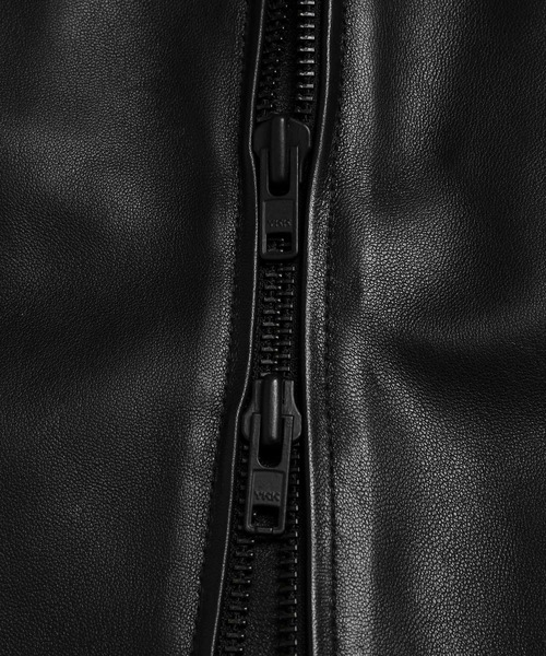 VANQUISH（ヴァンキッシュ）の「TIGHT FIT Lamb Leather TRACKER RIDERS JACKET ＊（ライダースジャケット・メンズ・ブラック・S/M/L）」の6枚目の写真