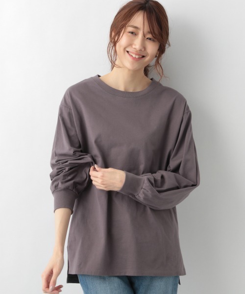 GLOBAL WORK(グローバルワーク)の「オーガニックソデフワT長袖/930734(Tシャツ/カットソー・レディース・その他/グレー系その他/ブラック/ダークブラウン/アイボリー/ホワイト・LARGE/MEDIUM)」の4枚目の写真