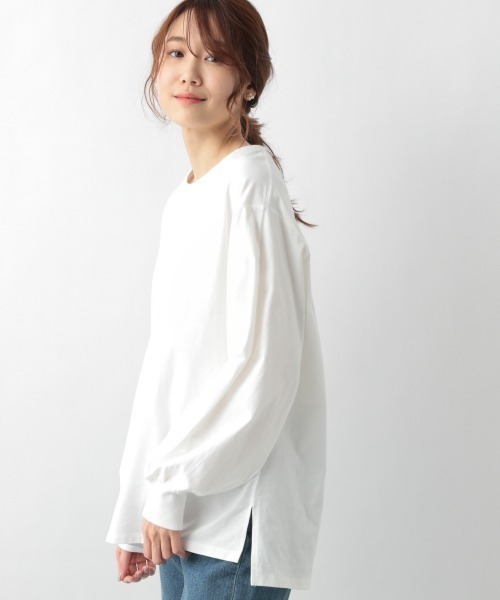 GLOBAL WORK(グローバルワーク)の「オーガニックソデフワT長袖/930734(Tシャツ/カットソー・レディース・その他/グレー系その他/ブラック/ダークブラウン/アイボリー/ホワイト・LARGE/MEDIUM)」の2枚目の写真