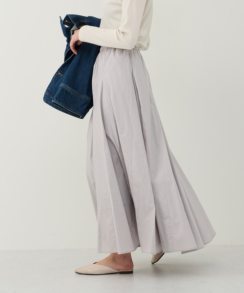 M nort（エムノート）の「【わたなべ麻衣プロデュース】コットン100％！フレアスカート（スカート・レディース・ライトグレー・FREE）」の2枚目の写真