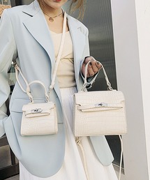 JUNOAH | 2way型押しスクエアバッグ(ショルダーバッグ)