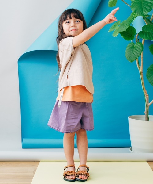 Will Mery(ウイルメリィ)の「ゆったりドルマンTシャツ(Tシャツ/カットソー・キッズ・パープル/ベージュ・120/130/90/95/100/110/80)」の5枚目の写真