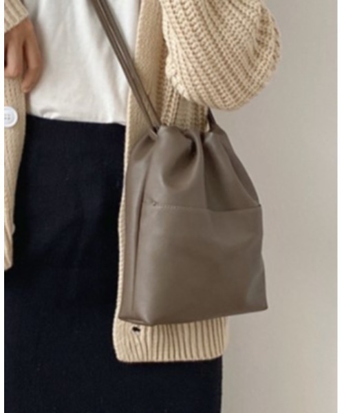 LAC-VERT（ラック・ヴェール）の「【LAC VERT/ラック・ヴェール】巾着スモールバッグ（ショルダーバッグ・レディース・ベージュ/カーキ/ブラック・FREE）」の8枚目の写真