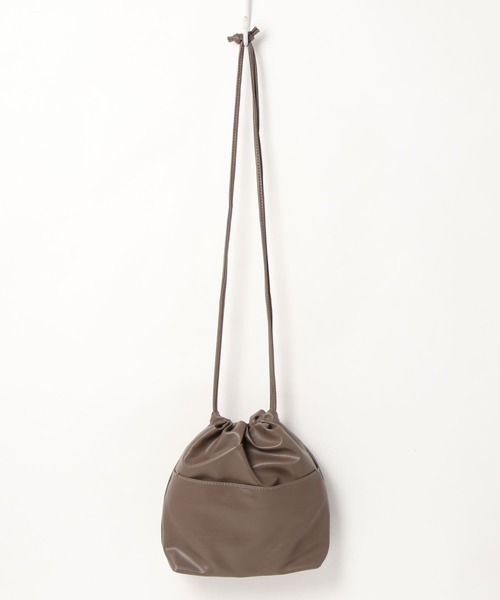 LAC-VERT（ラック・ヴェール）の「【LAC VERT/ラック・ヴェール】巾着スモールバッグ（ショルダーバッグ・レディース・ベージュ/カーキ/ブラック・FREE）」の11枚目の写真