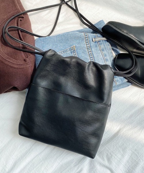 LAC-VERT（ラック・ヴェール）の「【LAC VERT/ラック・ヴェール】巾着スモールバッグ（ショルダーバッグ・レディース・ベージュ/カーキ/ブラック・FREE）」の15枚目の写真