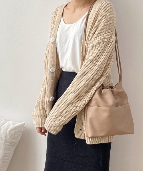 LAC-VERT（ラック・ヴェール）の「【LAC VERT/ラック・ヴェール】巾着スモールバッグ（ショルダーバッグ・レディース・ベージュ/カーキ/ブラック・FREE）」の20枚目の写真