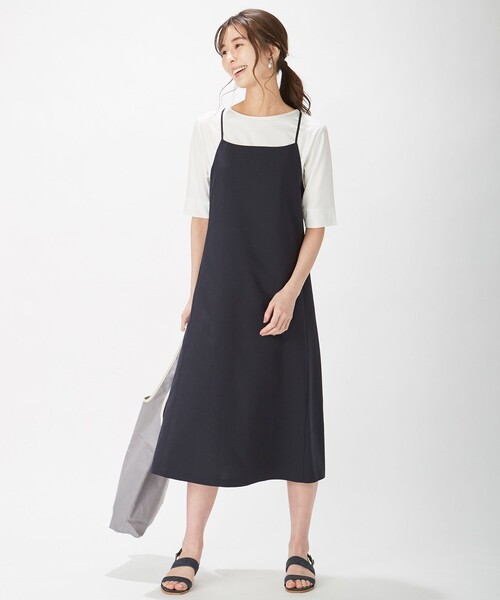J.PRESS(ジェイプレス)の「【洗える】キャミワンピース+カットソー ツインセット(セットアップ・レディース・ブラック系/ブラウン系/ネイビー系・T13/T15)」の6枚目の写真