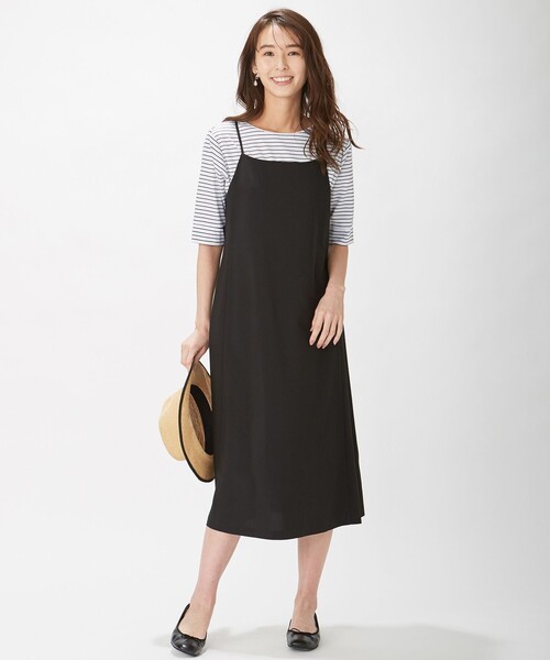 J.PRESS(ジェイプレス)の「【洗える】キャミワンピース+カットソー ツインセット(セットアップ・レディース・ブラック系/ブラウン系/ネイビー系・T13/T15)」の8枚目の写真