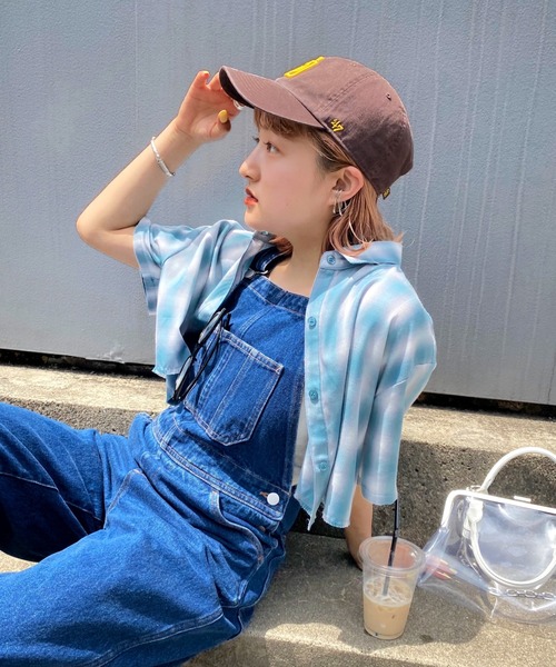 WHO'S WHO gallery（フーズフーギャラリー）の「ダメージ半袖ショートシャツ（シャツ/ブラウス・レディース・ブラック/グレー/ブルー・FREE）」の16枚目の写真