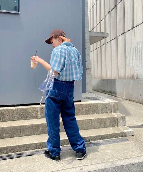 WHO'S WHO gallery（フーズフーギャラリー）の「ダメージ半袖ショートシャツ（シャツ/ブラウス・レディース・ブラック/グレー/ブルー・FREE）」の18枚目の写真