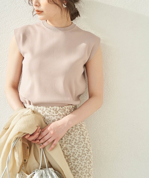 ROPE' PICNIC(ロペピクニック)の「【接触冷感・UVカット】ゼロスリーブニットプルオーバー(ニット/セーター・レディース・ブルー系その他4/オレンジ系その他/クリーム/ブラック/オフホワイト/ベージュ/ピンク・38)」の1枚目の写真