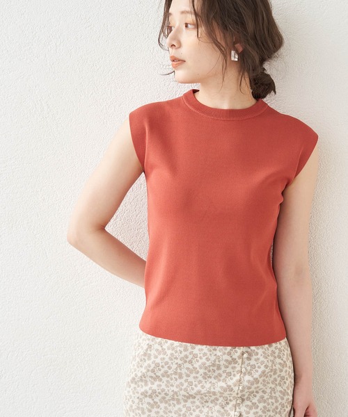 ROPE' PICNIC(ロペピクニック)の「【接触冷感・UVカット】ゼロスリーブニットプルオーバー(ニット/セーター・レディース・ブルー系その他4/オレンジ系その他/クリーム/ブラック/オフホワイト/ベージュ/ピンク・38)」の7枚目の写真