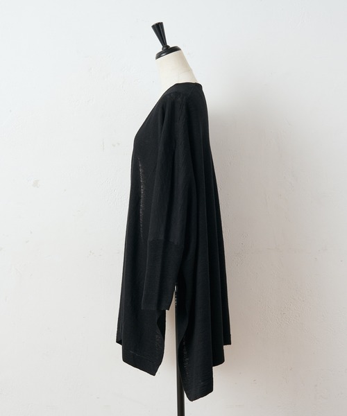 BEARDSLEY（ビアズリー）の「リネンヒラヒラハオリ（カーディガン/ボレロ・レディース・ブラック/サンドベージュ・FREE）」の5枚目の写真