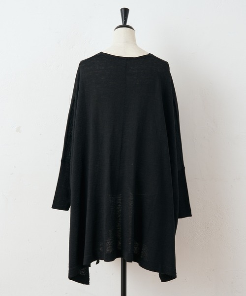 BEARDSLEY（ビアズリー）の「リネンヒラヒラハオリ（カーディガン/ボレロ・レディース・ブラック/サンドベージュ・FREE）」の6枚目の写真