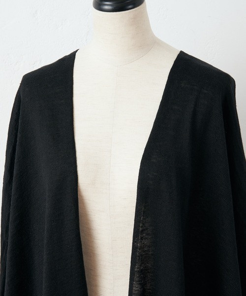 BEARDSLEY（ビアズリー）の「リネンヒラヒラハオリ（カーディガン/ボレロ・レディース・ブラック/サンドベージュ・FREE）」の7枚目の写真