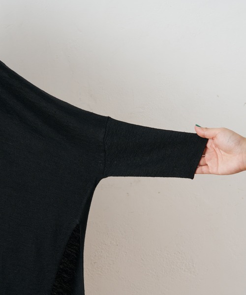 BEARDSLEY（ビアズリー）の「リネンヒラヒラハオリ（カーディガン/ボレロ・レディース・ブラック/サンドベージュ・FREE）」の9枚目の写真