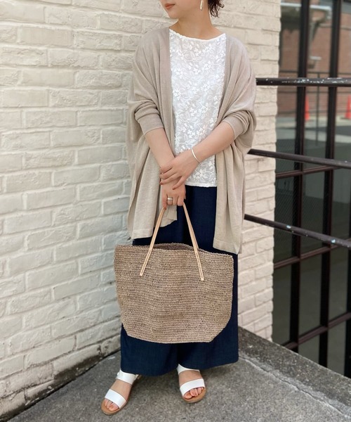 BEARDSLEY（ビアズリー）の「リネンヒラヒラハオリ（カーディガン/ボレロ・レディース・ブラック/サンドベージュ・FREE）」の12枚目の写真