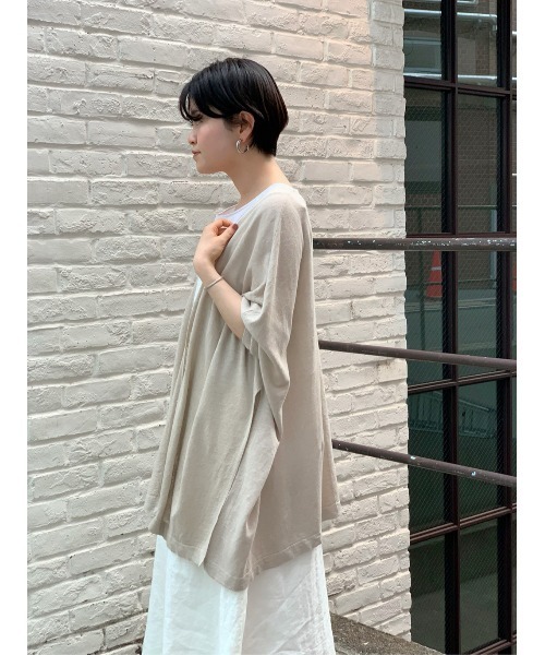 BEARDSLEY（ビアズリー）の「リネンヒラヒラハオリ（カーディガン/ボレロ・レディース・ブラック/サンドベージュ・FREE）」の13枚目の写真