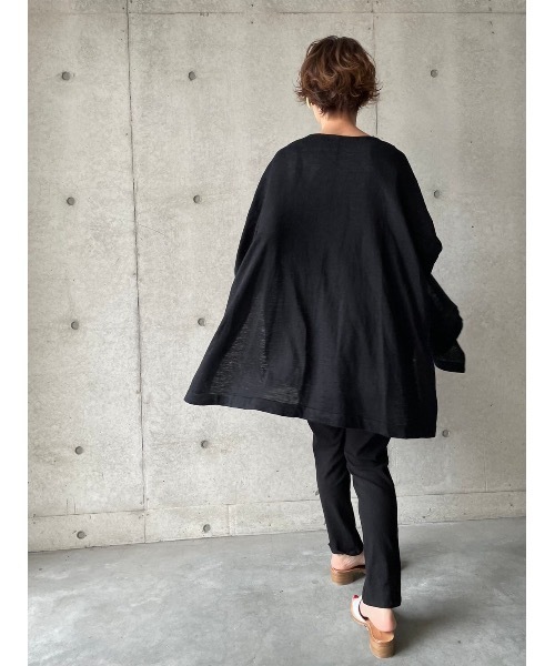 BEARDSLEY（ビアズリー）の「リネンヒラヒラハオリ（カーディガン/ボレロ・レディース・ブラック/サンドベージュ・FREE）」の18枚目の写真