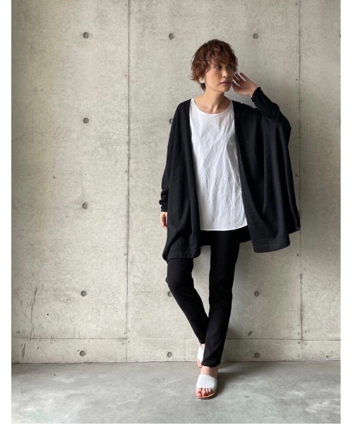 BEARDSLEY（ビアズリー）の「リネンヒラヒラハオリ（カーディガン/ボレロ・レディース・ブラック/サンドベージュ・FREE）」の22枚目の写真