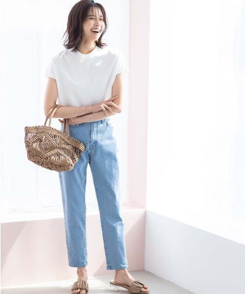 THE SHOP TK (ザ ショップ ティーケー )の「◆【EDWIN別注】スリムデニムパンツ(デニムパンツ・レディース・ネイビー/ホワイト系/ブルー・11/12/13)」の3枚目の写真